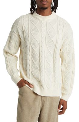 Native Youth Relaxed Fit Mixed Stitch Sweater in Stone