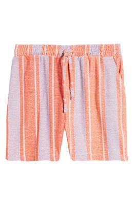 Native Youth Stripe French Terry Shorts in Orange