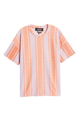 Native Youth Stripe Terry Cloth T-Shirt in Orange
