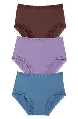 Natori 3-Pack Cotton Full Briefs in Blue/Purple/Java
