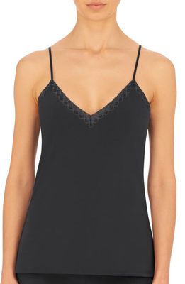 Natori Bliss Lace Edge High-Low Cotton Camisole in Ash Navy