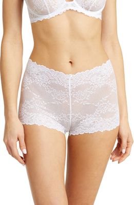 Natori Heavenly Lace Boyshorts in Wht