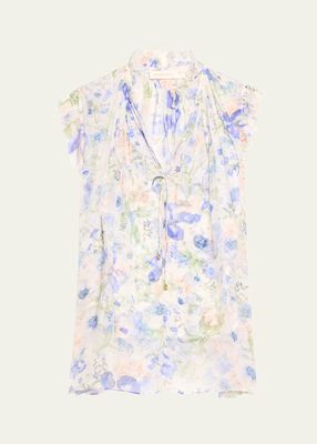 Natura Floral Frilled Top