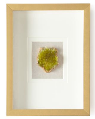 Natural Crystal in Golden Frame, Green