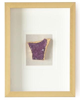 Natural Crystal in Golden Frame, Purple