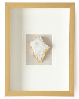 Natural Crystal in Golden Frame, Stormy White