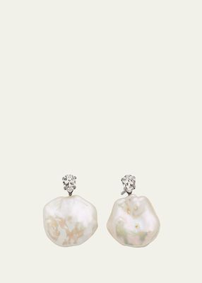 Natural Pearl Crystal Stud Earrings