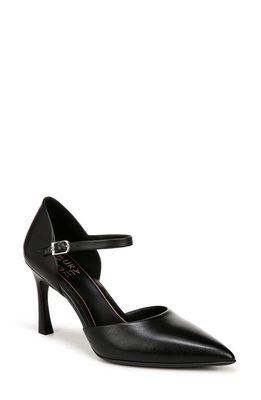 Naturalizer Amber Ankle Strap Pointed Toe Pump in Black Leather