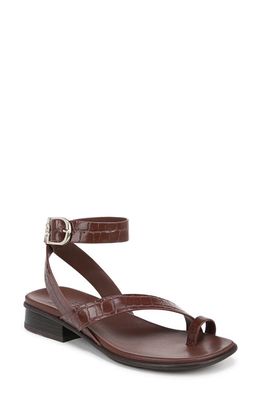 Naturalizer Birch Ankle Strap Sandal in Cappuccino Croco Faux Leather