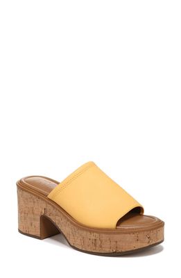 Naturalizer Cassie Platform Slide Sandal in Daffodil Yellow Synthetic