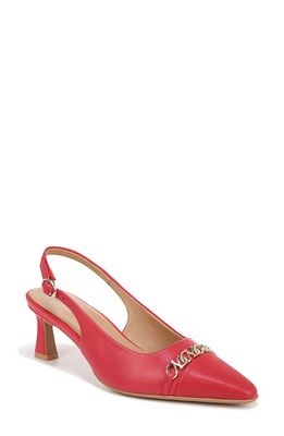 Naturalizer Dovey Slingback Cap Toe Pump in Red Leather