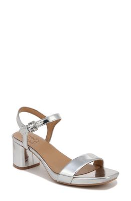 Naturalizer Izzy Ankle Strap Sandal in Silver Faux Leather