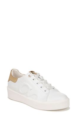Naturalizer Morrison Sneaker in White/Dark Gold Leather