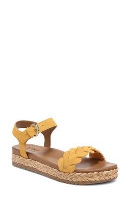 Naturalizer Neila Ankle Strap Platform Sandal in Daffodil Yellow Leather
