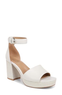 Naturalizer Pearlyn Ankle Strap Platform Sandal in Warm White Leather