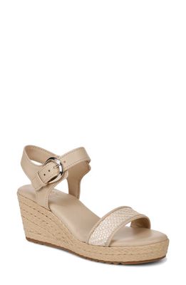 Naturalizer Stella Platform Wedge Sandal in Beige Multi Fabric