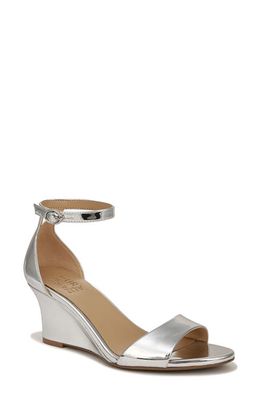 Naturalizer Vera Ankle Strap Wedge Sandal in Silver Synthetic