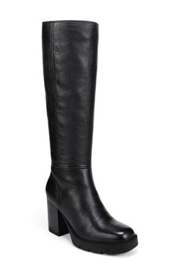 Naturalizer Willow Water Resistant Knee High Platform Boot in Black Leather