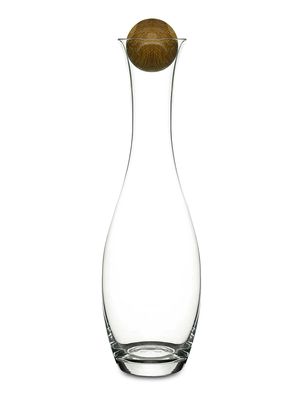 Nature Glass Carafe & Oak Stopper - Clear Brown - Clear Brown