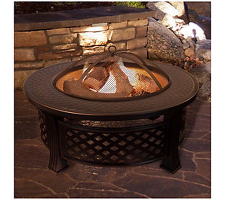 Nature Spring 32" Round Fire Pit- Steel Patio R ing