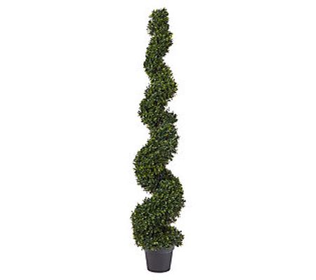 Nature Spring 5' Spiral Faux Boxwood Topiary