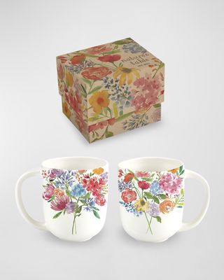 Nature's Table Floral Mugs - Set of 4