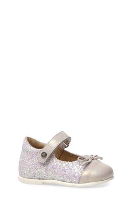 Naturino Kids' Salleny Glitter Mary Jane Shoe in White Glitter