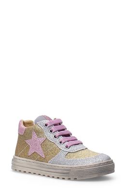 Naturino Ness High Top Sneaker in Silver-Platinum-Pink