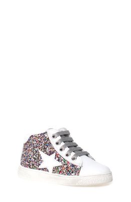 Naturino Pinn Glitter High Top Sneaker in Multi-White