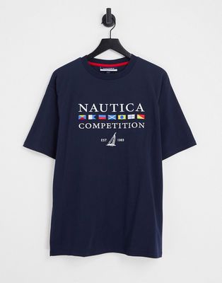 Nautica Archive brillock oversized t-shirt in navy
