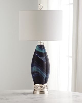 Navy Blue Northern Lights Table Lamp