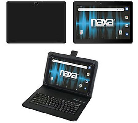 Naxa 10.1" Core Android 11 Tablet w/ USB Keyboa rd Case