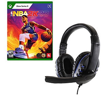 NBA 2K23 Game with Universal Headset for Xbox S eries X
