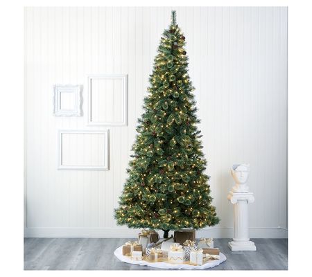 Nearly Natural 10' White Mountain Pine Faux Chr istmas Tree