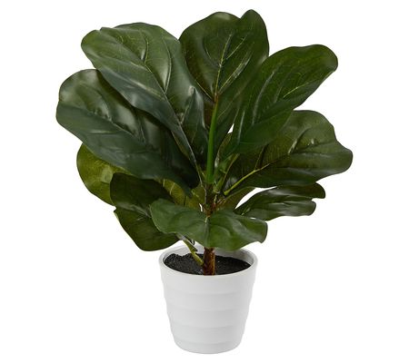 Nearly Natural 11" Fiddle Leaf Artificial Plant in Planter