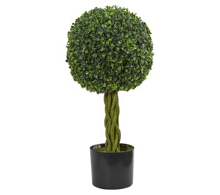 Nearly Natural 2' Boxwood Ball with Woven Trunk UV