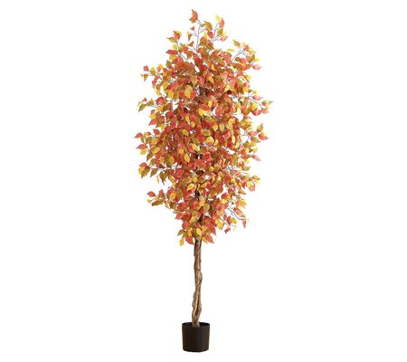 Nearly Natural 7-ft Autumn Ficus Artificial Fal l Tree