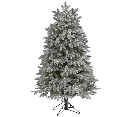Nearly Natural 7-ft Flocked Colorado Fir Christ as Tree w/LEDs