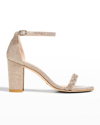 Nearlynude Highshine Glitter Ankle-Strap Sandals