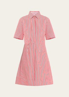 Neda Striped Cotton Midi Shirtdress