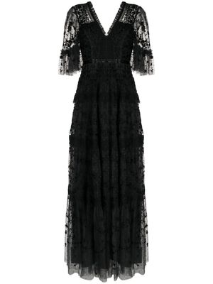 Needle & Thread Araminta lace-embellished gown - Black