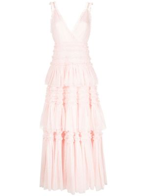 Needle & Thread Candice ruffled tulle gown - Pink