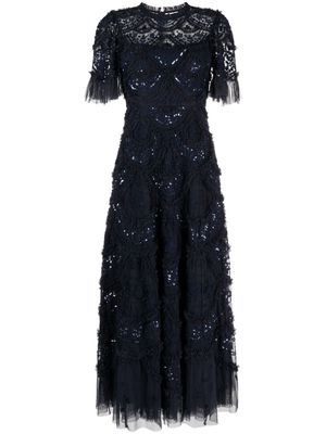 Needle & Thread Carmen sequin-embellished maxi dress - Blue