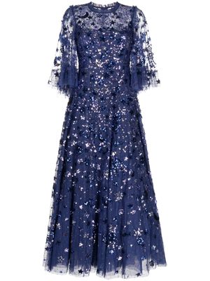 Needle & Thread Constellation sequin-embellished gown - Blue