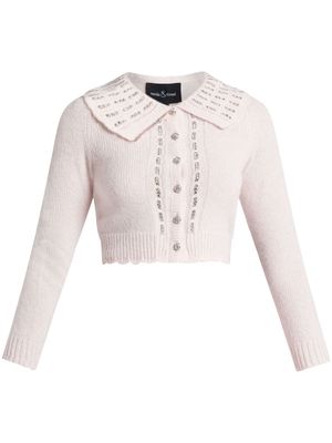 Needle & Thread crystal-embellished cropped cardigan - Pink