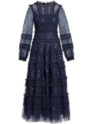 Needle & Thread Dot Shimmer sequin-embellished gown - Blue