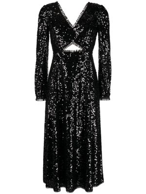 Needle & Thread Elara sequin-embellished midi dress - Black