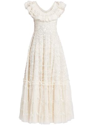 Needle & Thread Everthine sequin-embellished tulle gown - Neutrals