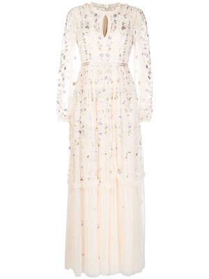 Needle & Thread floral-embroidered maxi-dress - Multicolour