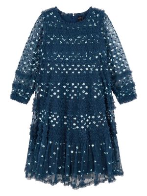 NEEDLE & THREAD KIDS Dot Shimmer sequin-embellished dress - Blue